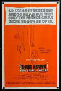 a503 THANK HEAVEN FOR SMALL FAVORS one-sheet movie poster '65 Bourvil