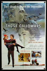 a509 THOSE CALLOWAYS style B one-sheet movie poster '65 Walt Disney, Kieth