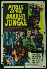 a511 TIGER WOMAN one-sheet movie poster R51 Perils of the Darkest Jungle!