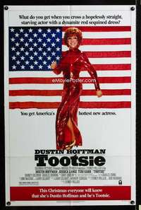 a515 TOOTSIE advance one-sheet movie poster '82 Dustin Hoffman in drag!