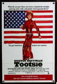 a516 TOOTSIE style B one-sheet movie poster '82 Dustin Hoffman in drag!