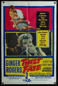 a524 TWIST OF FATE one-sheet movie poster '54 Ginger Rogers, Herbert Lom