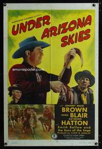 a528 UNDER ARIZONA SKIES one-sheet movie poster '46 Johnny Mack Brown