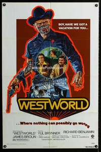 a542 WESTWORLD one-sheet movie poster '73 Yul Brynner, James Brolin