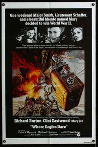 a545 WHERE EAGLES DARE one-sheet movie poster R73 Eastwood, Burton