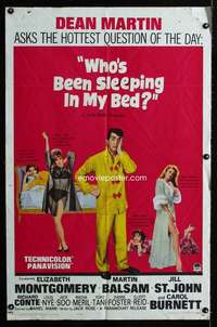 a548 WHO'S BEEN SLEEPING IN MY BED one-sheet movie poster '63 Dean Martin