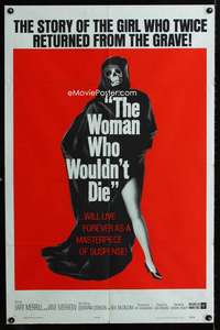 a552 WOMAN WHO WOULDN'T DIE one-sheet movie poster '65 twice returned!