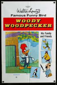 a553 WOODY WOODPECKER one-sheet movie poster '60s Chilly Willy!