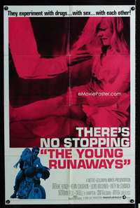 a557 YOUNG RUNAWAYS one-sheet movie poster '68 experiment with drugs & sex!