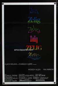 a559 ZELIG one-sheet movie poster '83 Woody Allen mockumentary!