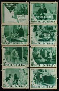 e082 HIS PRIVATE SECRETARY 8 movie lobby cards '33 young John Wayne!