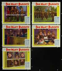 e546 TOO MANY PARENTS 5 movie lobby cards '36 kids in military school!