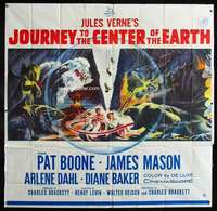 h232 JOURNEY TO THE CENTER OF THE EARTH six-sheet movie poster '59 Verne