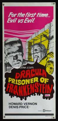 h164 DRACULA PRISONER OF FRANKENSTEIN Australian daybill movie poster '72