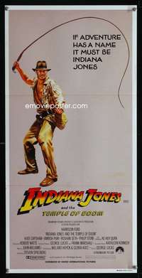 h179 INDIANA JONES & THE TEMPLE OF DOOM whip style Australian daybill movie poster '84