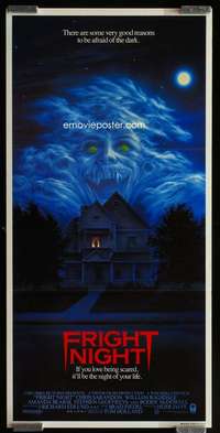 h169 FRIGHT NIGHT Australian daybill movie poster '85 great horror image!