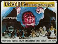 h136 DRACULA HAS RISEN FROM THE GRAVE British quad movie poster '69