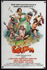 k156 CAVEMAN one-sheet movie poster '81 prehistoric Ringo Starr, Bach