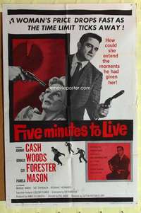 k230 DOOR-TO-DOOR MANIAC one-sheet movie poster '61 Five Minutes to Live!