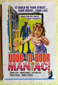 k231 DOOR-TO-DOOR MANIAC one-sheet movie poster R66 first Johnny Cash!