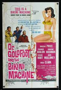 k233 DR GOLDFOOT & THE BIKINI MACHINE one-sheet movie poster '65 Price