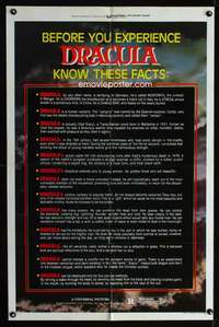 k239 DRACULA facts style one-sheet movie poster '79 cool vampire info!