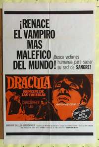 k243 DRACULA PRINCE OF DARKNESS Spanish/U.S. one-sheet movie poster '66 Chris Lee