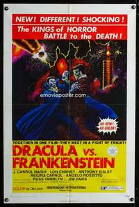 k245 DRACULA VS FRANKENSTEIN one-sheet movie poster '71 Lon Chaney Jr