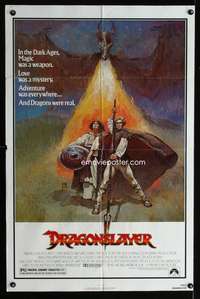 k247 DRAGONSLAYER one-sheet movie poster '81 Jeff Jones fantasy artwork!