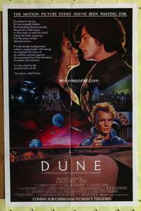 k249 DUNE advance one-sheet movie poster '84 David Lynch sci-fi fantasy epic!