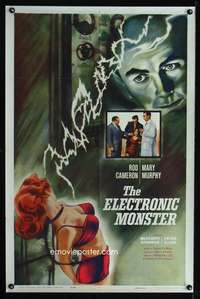 k257 ELECTRONIC MONSTER one-sheet movie poster '60 Rod Cameron, sci-fi!