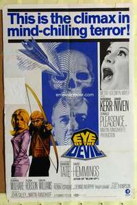 k271 EYE OF THE DEVIL one-sheet movie poster '67 Sharon Tate, horror!