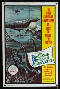 k272 FABULOUS WORLD OF JULES VERNE one-sheet movie poster '61 cool image!