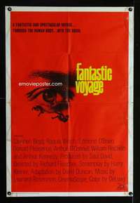 k276 FANTASTIC VOYAGE one-sheet movie poster '66 Raquel Welch, Fleischer