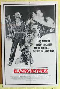 k277 FARMER int'l one-sheet movie poster '77 Blazing Revenge, Gary Conway