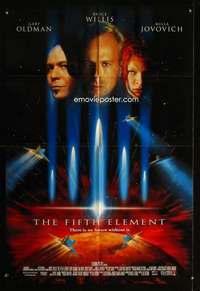 k280 FIFTH ELEMENT DS one-sheet movie poster '97 Bruce Willis, Jovovich