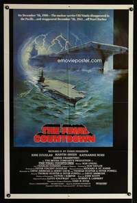 k281 FINAL COUNTDOWN one-sheet movie poster '80 Kirk Douglas, Martin Sheen