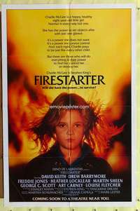 k283 FIRESTARTER advance one-sheet movie poster '84 young Drew Barrymore!