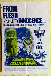 k291 FRANKENSTEIN CREATED WOMAN one-sheet movie poster '67 Peter Cushing