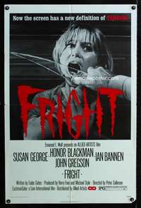 k302 FRIGHT one-sheet movie poster '71 Honor Blackman, Susan George