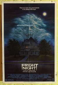 k304 FRIGHT NIGHT one-sheet movie poster '85 great ghost horror image!