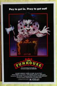 k307 FUNHOUSE clown style one-sheet movie poster '81 Tobe Hooper horror!