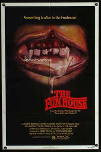 k308 FUNHOUSE teeth one-sheet movie poster '81 Tobe Hooper carnival horror!