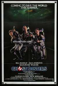 k314 GHOSTBUSTERS advance one-sheet movie poster '84 Murray, Aykroyd, Ramis