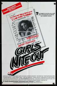 k320 GIRLS NITE OUT video one-sheet movie poster '82 weird & kinky horror!