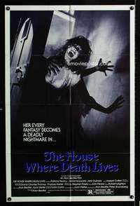 k369 HOUSE WHERE DEATH LIVES one-sheet movie poster '90 deadly nightmare!