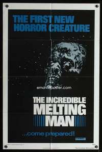 k383 INCREDIBLE MELTING MAN one-sheet movie poster '77 AIP gruesome image!