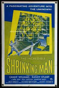 k386 INCREDIBLE SHRINKING MAN one-sheet movie poster R64 classic image!