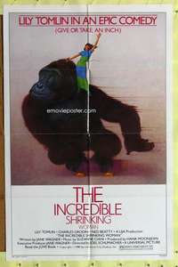 k387 INCREDIBLE SHRINKING WOMAN one-sheet movie poster '80 Lettick art!