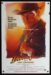 k389 INDIANA JONES & THE LAST CRUSADE int'l adv one-sheet movie poster '89